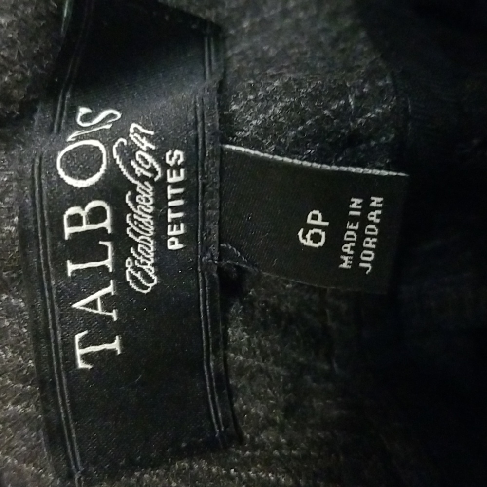 Talbots Petites Heritage Dark Grey Pinstriped Lined Pants - Picture 3 of 6